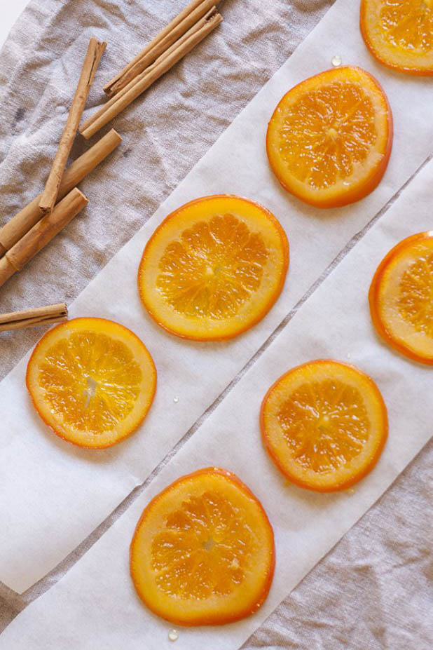 naranja confitada en rodajas